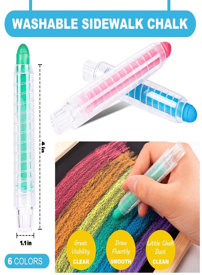 ZHBDMGK Sidewalk Chalk for Toddlers, 6 ColorscChalk with Plastics Holder for Blackboard Drawing Writing Toys Gift Party Favors - Image 2